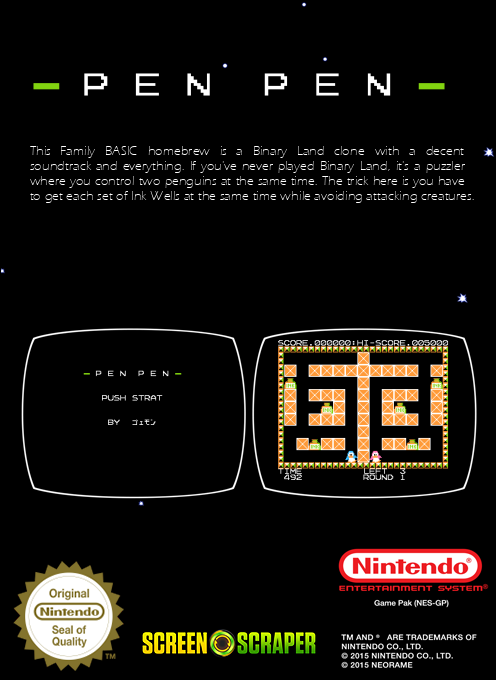 Pen Pen (Homebrew) — Box back